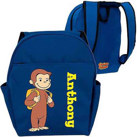 Personalized Curious George Ready for School Blue Toddler Backpack thumb