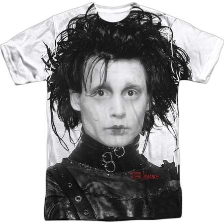 Edward Scissorhands Dark Romantic Edward Portrait Adult Front Print T-Shirt thumb