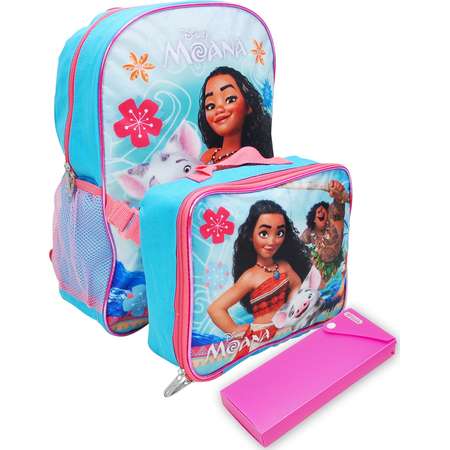 Girls Moana Backpack 16", Lunch Bag & Pencil Case 3Pcs thumb