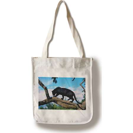 Black Panther - Lantern Press Photography (100% Cotton Tote Bag - Reusable) thumb