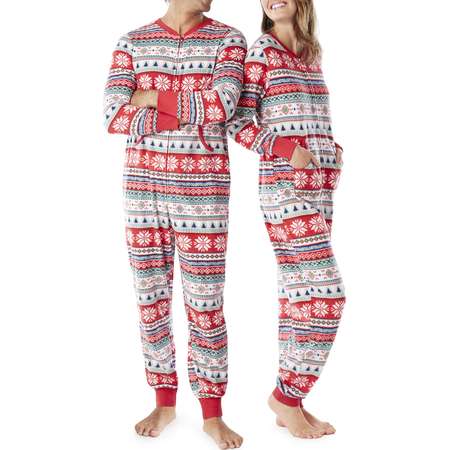 Family Sleep Merry Everything Mens or Womens Unisex Union Suit Pajamas (S-5X) thumb