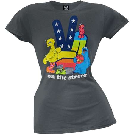 Sesame Street - Peace On The Streets Juniors T-Shirt thumb