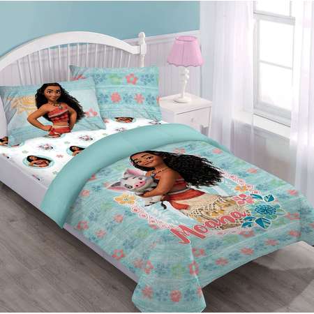 Full Moana Disney BED IN A BAG Comforter Set W/Fitted Sheet And Pillowcases thumb