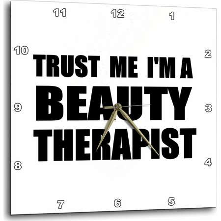 3dRose Trust me Im a Beauty Therapist. Black. beautician humor funny job gift, Wall Clock, 13 by 13-inch thumb