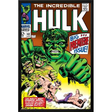 Marvel Comics Retro: The Incredible Hulk Comic Book Cov... Lamina Framed thumb