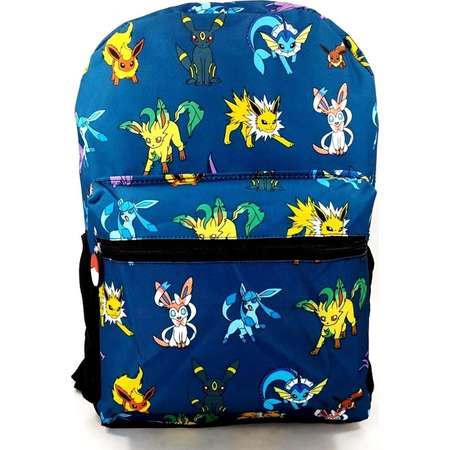 Nintendo Pokemon Dark Blue Evee Boy's Allover Print 16 School Backpack thumb