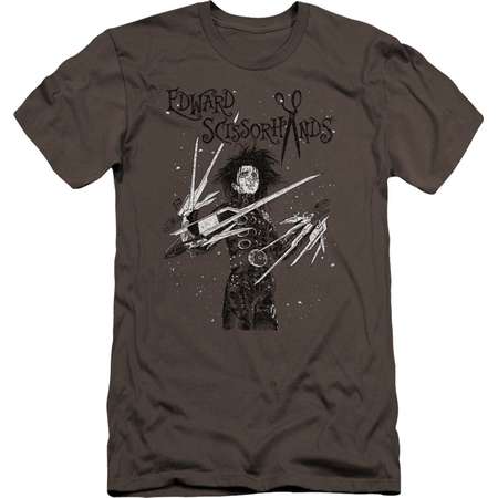 Edward Scissorhands Men's Snowy Night Slim Fit T-shirt Charcoal thumb