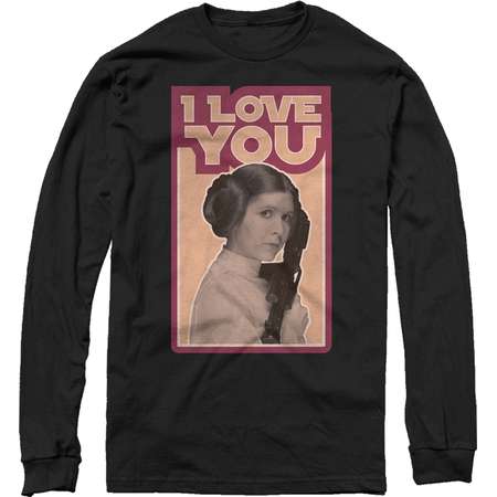 Star Wars Princess Leia Quote I Love You Mens Graphic Long Sleeve Shirt thumb