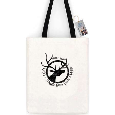 Harry Potter Life's a Struggle Muggle Cotton Canvas Tote Bag Carry All Day Bag thumb