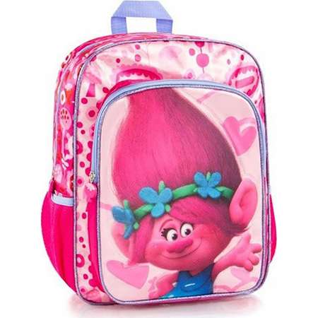 Trolls backpack school bag poppy - dreamworks, for girls, 16 inch with adjustable back straps pink thumb