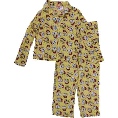 Womens Yellow Sponge Bob Squarepants Pajamas Nickelodeon Fleece Sleep Set thumb