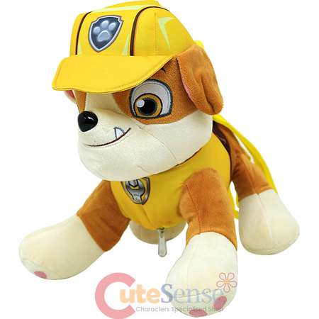 Paw Patrol Rubble Plush Doll Backpack 14" Costume Bag Bulldog Stuffed Toy thumb