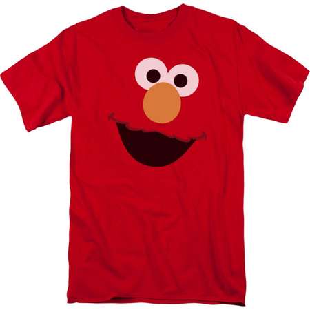 Sesame Street Classic Children's TV Show Elmo Face Outline Adult T-Shirt Tee thumb