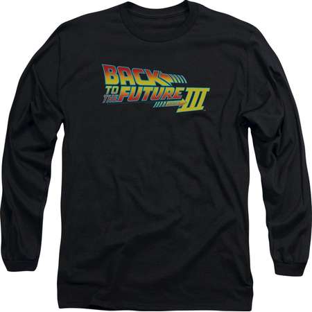 Back To The Future III Science Fiction Movie Logo Adult Long Sleeve T-Shirt thumb