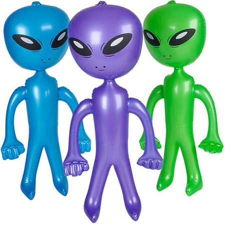 Set Of 3 2' Assorted Colors Inflatable Martian Alien Prop Toy Decoration thumb