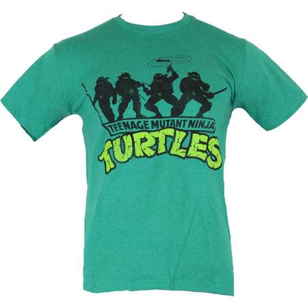 Teenage Mutant Ninja Turtles Mens T-Shirt - TMNT Smiling Group Silhoueete Image thumb