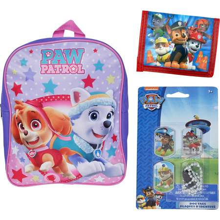 Paw Patrol Girls 12" Backpack, Wallet & Dog Tag Necklaces thumb