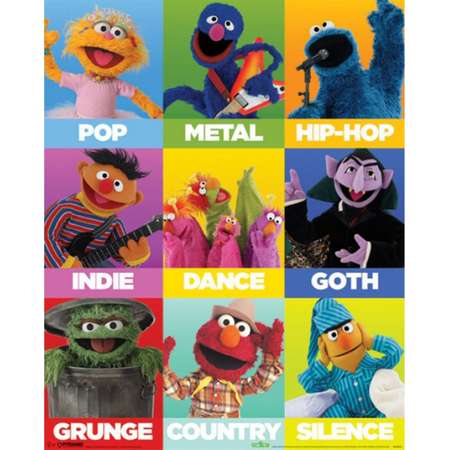 Sesame Street - Music Genres Poster Poster Print thumb