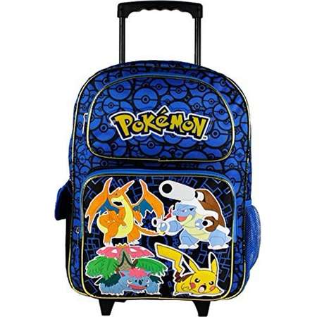 Nintendo Pokemon Pikachu 16" Blue and Black School Rolling Backpack thumb