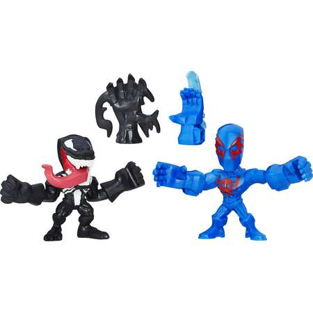 Marvel Super Hero Mashers Micro Spider-Man 2099 and Venom Action Figures, 2 Pack thumb