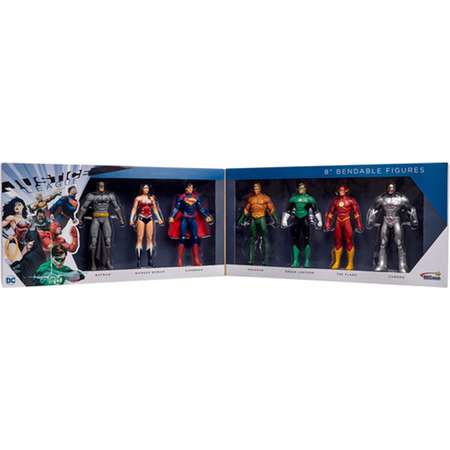 DC Comics - Justice Leauge 8" Bendable Figures Set: Batman, Superman, Wonder Woman, The Flash, Green Lantern, Aquaman, Cyborg thumb