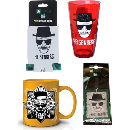 Breaking Bad Heisenberg Bundle: Mug, Air Freshener, Pint Glass, Koozie thumb