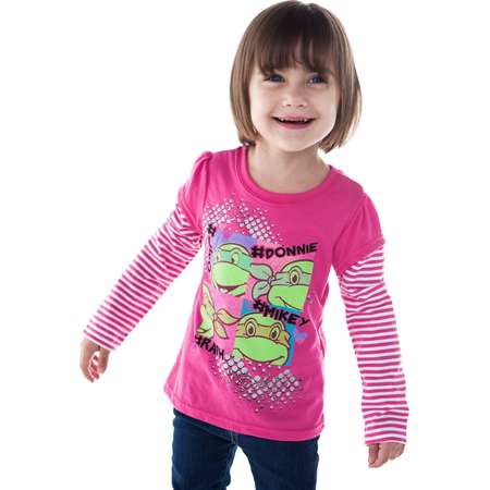 Toddler Girls Teenage Mutant Ninja Turtles Long Sleeve Shirt - Pink thumb