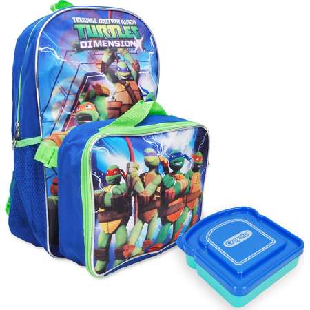 Boys TMNT Ninja Turtles 16" Backpack, Lunch Bag & Sandwich Container thumb