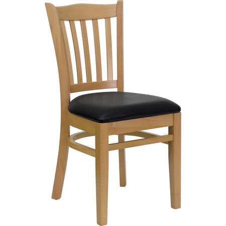 BSD National Supplies Riverdale Natural Wood Black Upholstered Classic Dining Chairs thumb