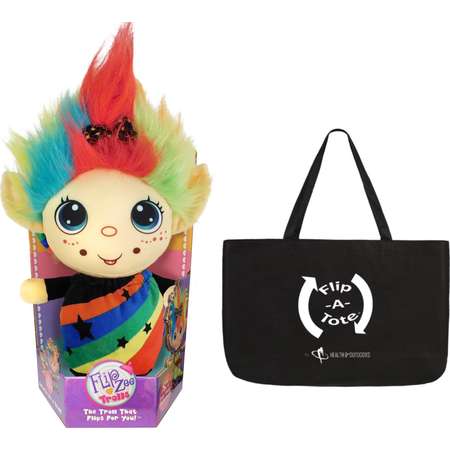 Flip Zee Trolls RAINBOW GALORE w/ Exclusive Flipatote, 2 in 1 Troll 9" Plush, The Baby That Flips For You! thumb