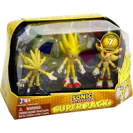 Sonic The Hedgehog Super Pack Action Figure 3-Pack [Includes 7 Chaos Emeralds] thumb