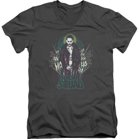 Suicide Squad Suicide Joker Pose Movie Film Adult V-Neck T-Shirt Tee thumb