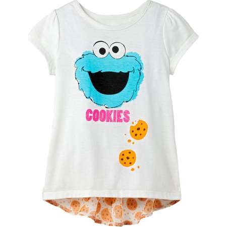 Toddler Girls Sesame Street Cookie Monster T-Shirt White thumb