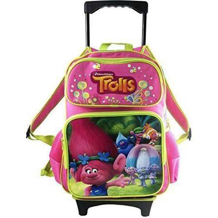 Dreamworks Trolls Poppy & Family 16" Rolling/Roller Large Girls School Backpack thumb