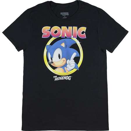 Sonic The Hedgehog Pointing Finger Sega Video Game Men's T-Shirt thumb