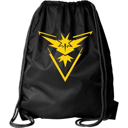 Pokemon Go Gym Team Instinct Yellow Black Cinch Bag Drawstring Bag Backpack thumb