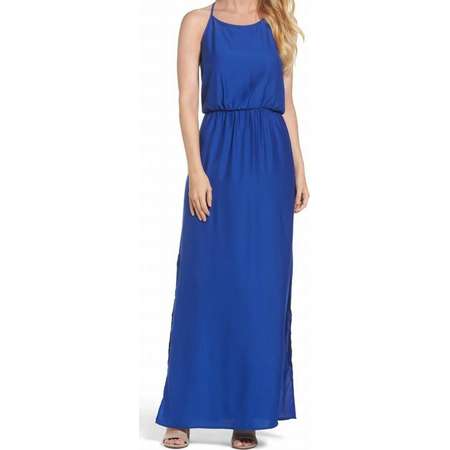 Felicity & Coco NEW Cobalt Blue Womens Size XL Slit Side Maxi Dress thumb