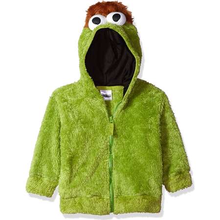 Sesame Street Oscar the Grouch Little Boys Costume Hoodie, Green thumb