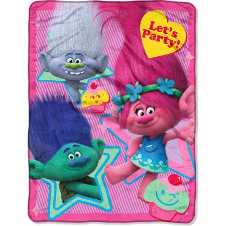DreamWorks Trolls, Lets Party 46x 60 Micro Raschel Throw thumb