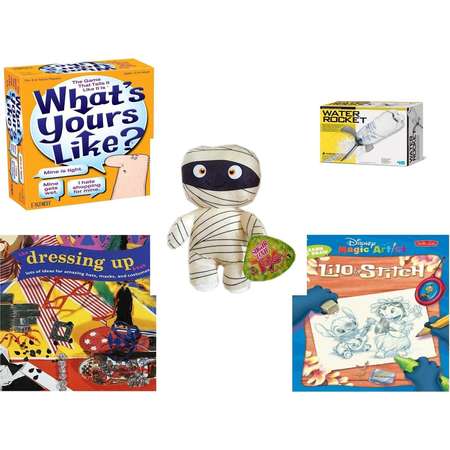Children's Gift Bundle [5 Piece] -  What's Yours Like? - The  That Tells it Like it Is - 4M Water Rocket Kit  - Sugarloaf Kelly s Mummy Doll  11" - The Dressing-Up Book: Lots of Ideas for Amazing Ha thumb