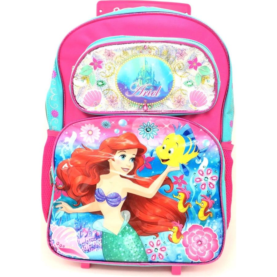 2018 Disney The Little Mermaid Ariel 16" Pink Large School Backpack 
