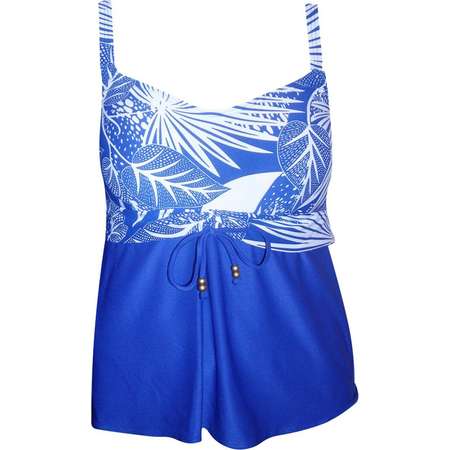 Coco Reef Womens Tankini Underwire Swimsuit Top 16W and 22W Blue Tropical thumb