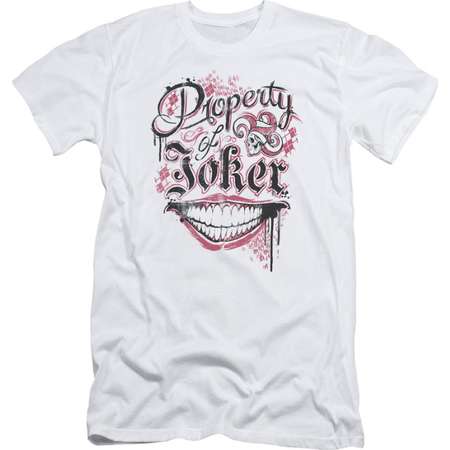 Suicide Squad Property Of Joker Smiling Face Movie Adult Slim Fit T-Shirt Tee thumb