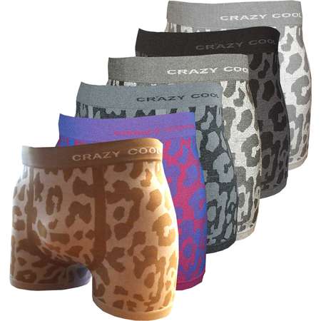 Crazy Cool Men's Animal Print Seamless Boxer Briefs Underwear 6-Pcs, One Size thumb