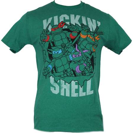 Teenage Mutant Ninja Turtles TMNT Mens T-Shirt - "Kickin Shell" Turtle Attack thumb