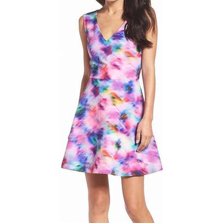Felicity & Coco NEW Purple Women's Size Small S Abstract Sheath Dress thumb