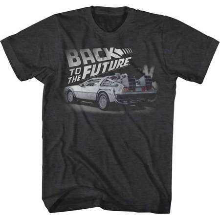 Back To The Future Movie Faded Bttf Black Heather Adult T-Shirt Tee thumb