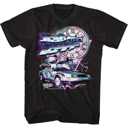 Back To The Future Bttf Black Adult T-Shirt Tee thumb
