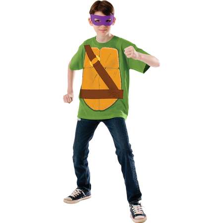 Child's Boy's Teenage Mutant Ninja Turtles TMNT Donatello Shirt Eyemask Costume thumb