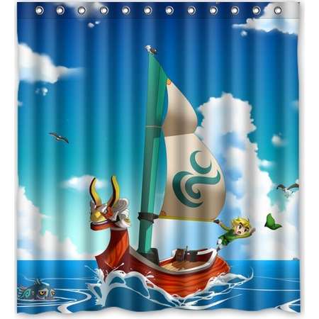 DEYOU The Legend of Zelda The Wind Waker Ship Shower Curtain Polyester Fabric Bathroom Shower Curtain Size 60x72 inch thumb